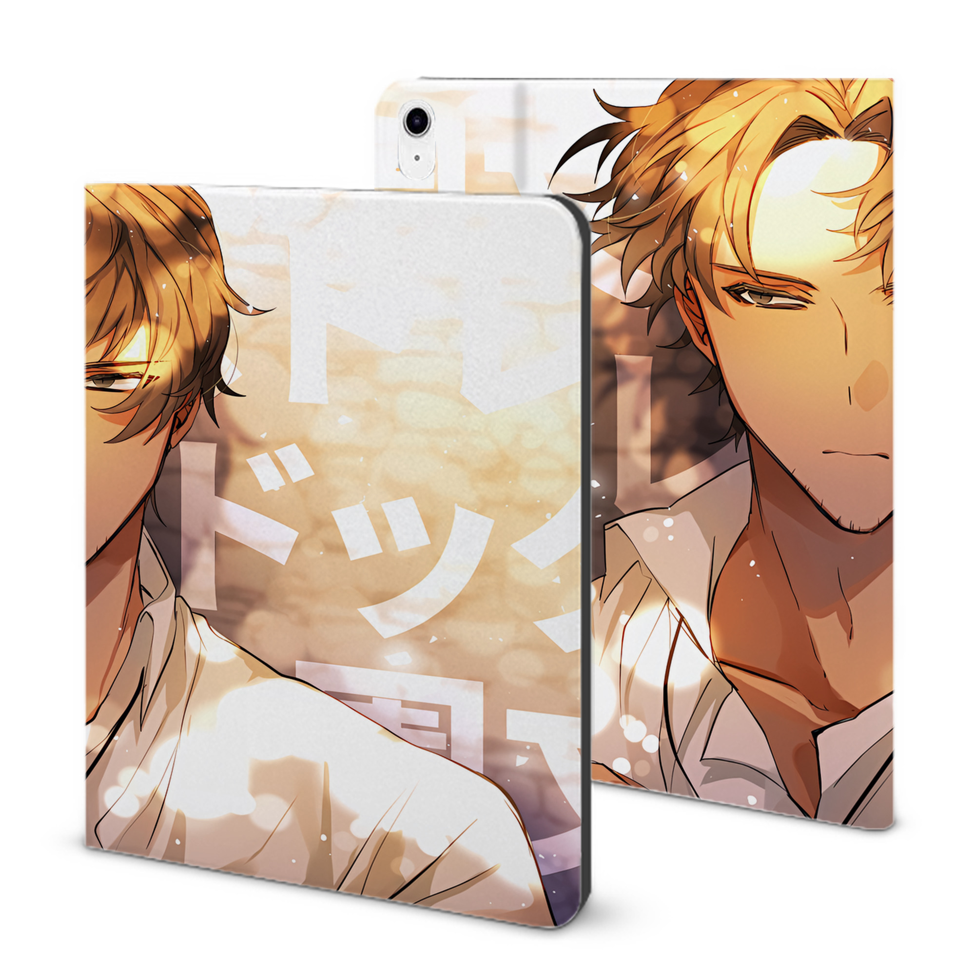 （画像用） 文豪ストレイドッグス Bungo Stray Dogs IPad ケース ブック型 PUレザー TPU 耐衝撃 軽量 薄型 ペン収納なし 全面保護 IPad 各モデル対応
